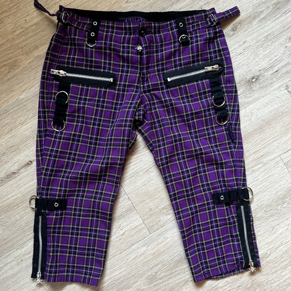 Tripp nyc Pants - Vintage Tripp NYC 90s Y2K Daang Goodman Plaid Mall Goth Punk Grunge Capri Shorts